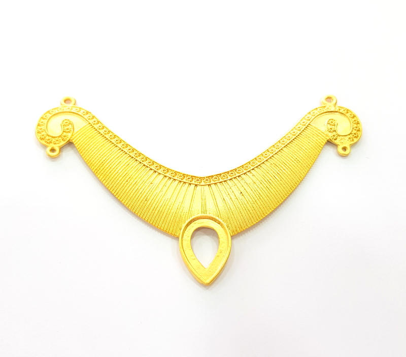 Gold Tribal Pendant Gold Plated Pendant (110x35mm) G8085