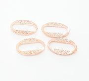 5 Rose Gold Connector Circle Rose Gold Plated Circle Ring (22x13 mm)  G8087