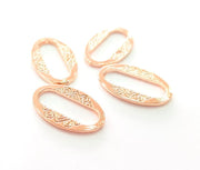 5 Rose Gold Connector Circle Rose Gold Plated Circle Ring (22x13 mm)  G8087