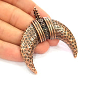 Antique Copper Moon Pendant Antique Copper Plated Pendant (60x37mm) G12925