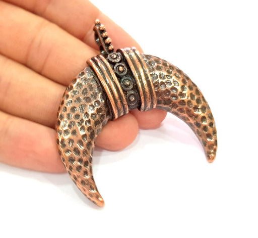 Antique Copper Moon Pendant Antique Copper Plated Pendant (60x37mm) G12925
