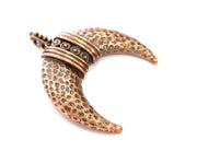 Antique Copper Moon Pendant Antique Copper Plated Pendant (60x37mm) G12925