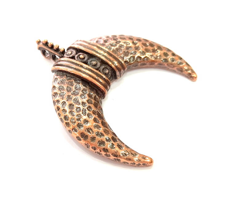 Antique Copper Moon Pendant Antique Copper Plated Pendant (60x37mm) G12925
