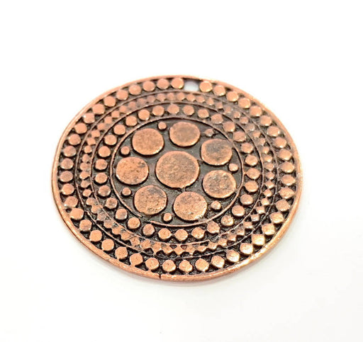 Antique Copper Medallion Pendant Antique Copper Plated Pendant (47mm) G11833