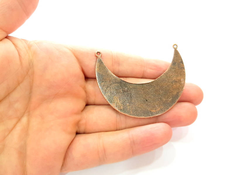 Antique Copper Moon Pendant Antique Copper Plated Pendant (61x23mm) G8091