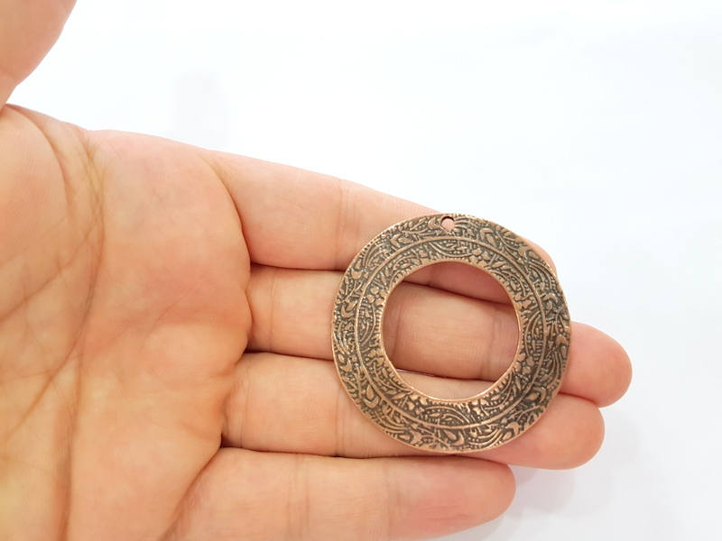 Antique Copper Medallion Pendant Antique Copper Plated Pendant (50mm) G11840