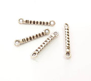 50 Silver Pendant Connector Antique Silver Plated Pendant (22x3mm) G8093