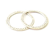4 Hammered Circle Connector Antique Silver Plated (37mm) G7557