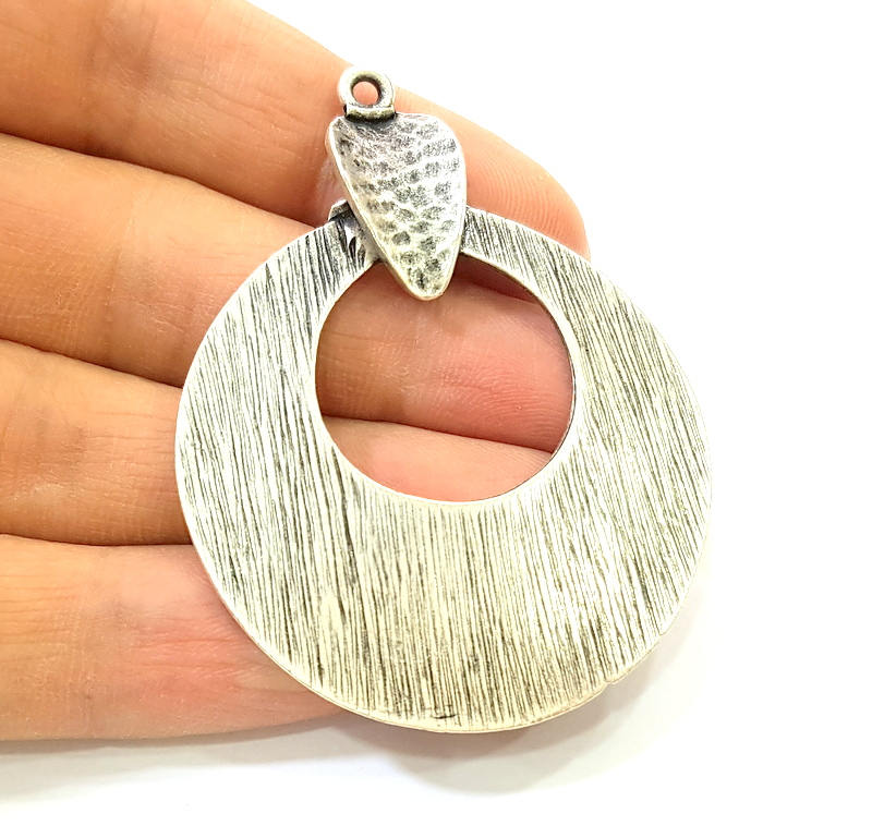 Silver Pendant Antique Silver Plated Pendant (63x46mm) G7560