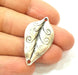2 Silver Leaf Charms Antique Silver Plated Leaf Connector (38x21mm)  G7561