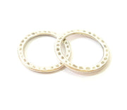 10 Silver Circle Connector Antique Silver Plated Hammered Round Connector (20mm) G9447