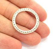 4 Silver Circle Connector Antique Silver Plated Circle (28mm) G8115