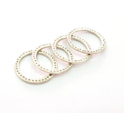 4 Silver Circle Connector Antique Silver Plated Circle (28mm) G8115