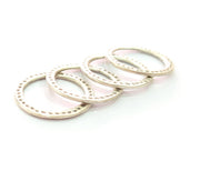 4 Silver Circle Connector Antique Silver Plated Circle (28mm) G8115