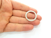 4 Silver Circle Connector Antique Silver Plated Circle (28mm) G8115
