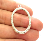 4 Silver Charms Antique Silver Plated Pendant (37x25mm) G8117