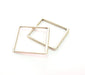 4 Silver Square Connector Pendant Antique Silver Plated Geometric Pendants (32mm) G8124