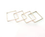 4 Silver Square Connector Pendant Antique Silver Plated Geometric Pendants (32mm) G8124