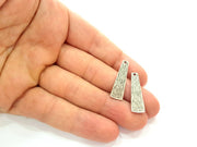 10 Silver Charms Antique Silver Plated Charms (28x8mm) G8131