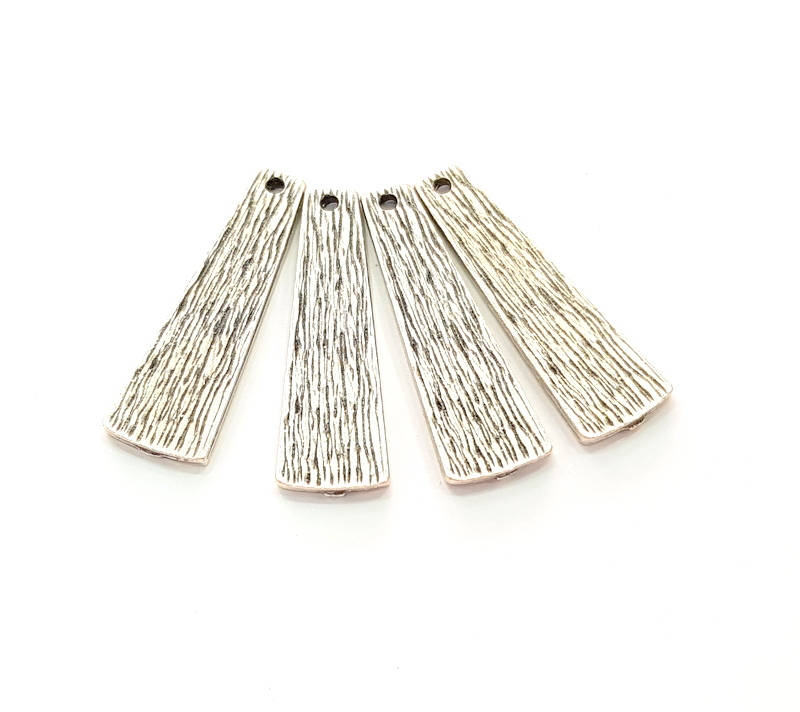 10 Silver Charms Antique Silver Plated Charms (28x8mm) G8131
