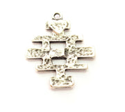 2 Silver Charms Antique Silver Plated Charms (39x32mm)  G8223