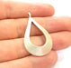 5 Silver Drop Pendant Antique Silver Plated Pendant (40x24mm) G7697