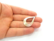 5 Silver Drop Pendant Antique Silver Plated Pendant (40x24mm) G7697