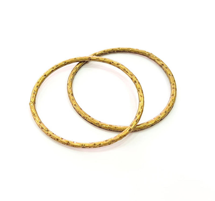 2 Antique Bronze Large Circle Connector Pendant (58mm) G8148