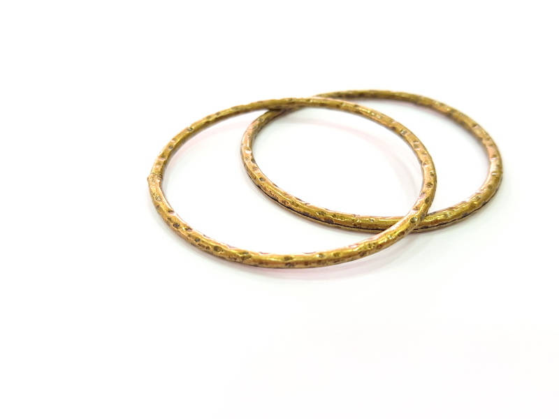 2 Antique Bronze Large Circle Connector Pendant (58mm) G8148