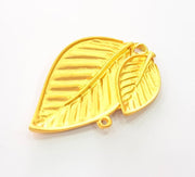 Gold Leaf Pendant Gold Plated Pendant (63x40mm)  G8149