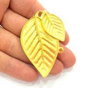 Gold Leaf Pendant Gold Plated Pendant (63x40mm)  G8149