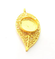Gold Pendant Blank Base Setting Necklace Blank Resin Blank Mountings Gold Plated Brass ( 20mm blank ) G8153