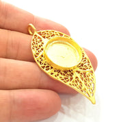 Gold Pendant Blank Base Setting Necklace Blank Resin Blank Mountings Gold Plated Brass ( 20mm blank ) G8153