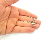 20 Silver Connector Antique Silver Bar Findings (20x1.3 mm) Antique Silver Plated Brass G8155