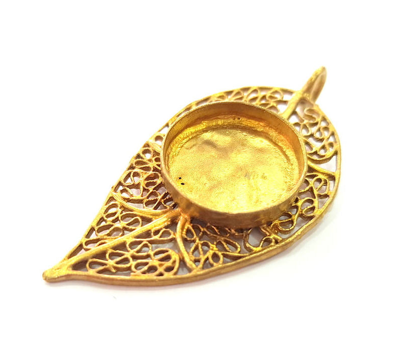 Raw Brass Pendant Blank Bezel Settings Base Blank Mountings Necklace Blank Cabochon Base Resin Blank (20mm blank) G8156