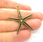 2 Antique Bronze Star Pendant (44x40mm) G8163