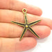 2 Antique Bronze Star Pendant (44x40mm) G8163