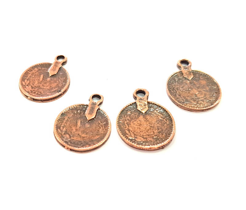 10 Antique Copper Ottoman Signature Charm Antique Copper Plated Charm (16mm) G8164