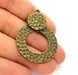 2 Antique Bronze Hammered Charms (46x32mm) G8175