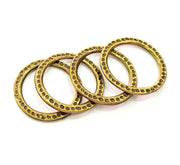 4 Antique Bronze Circle Connector Pendant (29mm) G8176