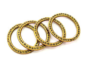 4 Antique Bronze Circle Connector Pendant (29mm) G8176