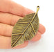 Antique Bronze Leaf Pendant (78x33mm) G8183