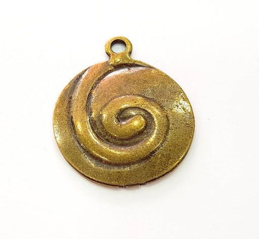 4 Antique Bronze Pendant (28mm) G8186