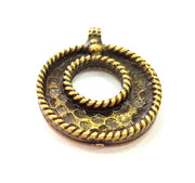 2 Antique Bronze Pendant (26mm) G8187