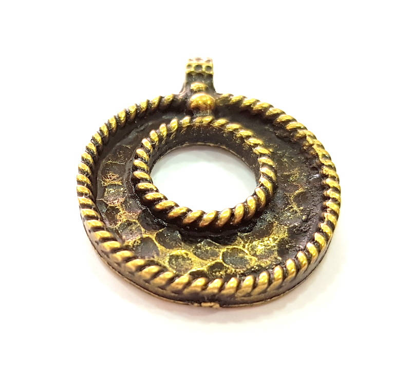 2 Antique Bronze Pendant (26mm) G8187