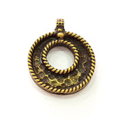 2 Antique Bronze Pendant (26mm) G8187