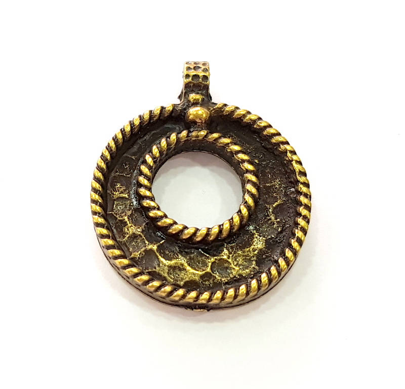 2 Antique Bronze Pendant (26mm) G8187