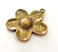 4 Antique Bronze Flower Pendant (25mm) G8189