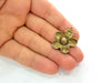 4 Antique Bronze Flower Pendant (25mm) G8189