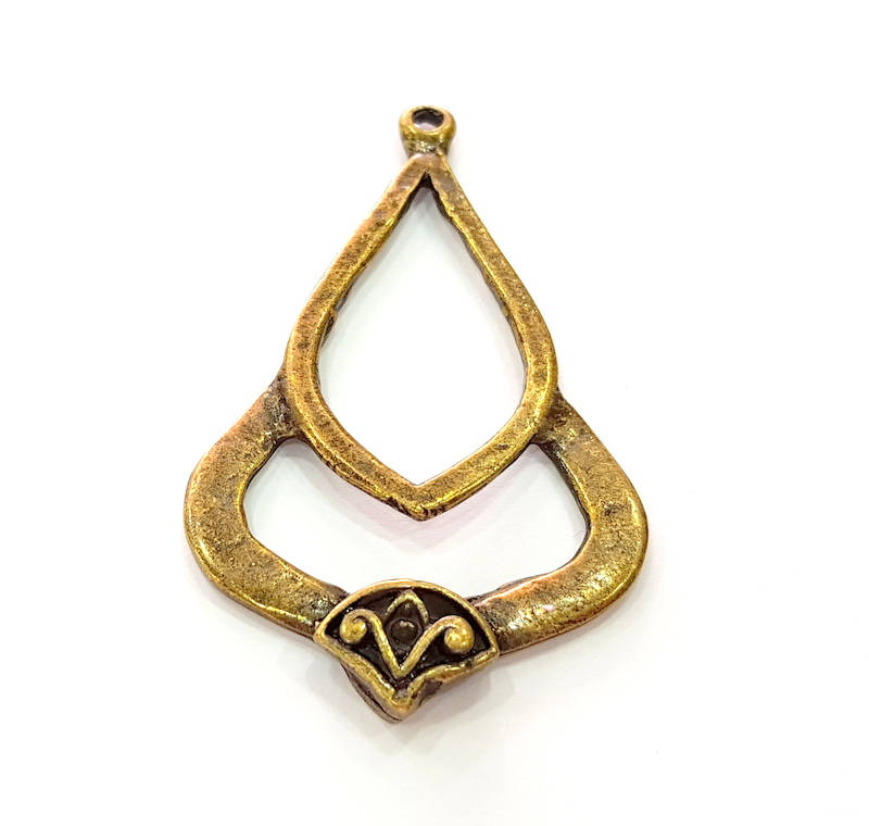 2 Antique Bronze Pendant (54x32mm) G10802